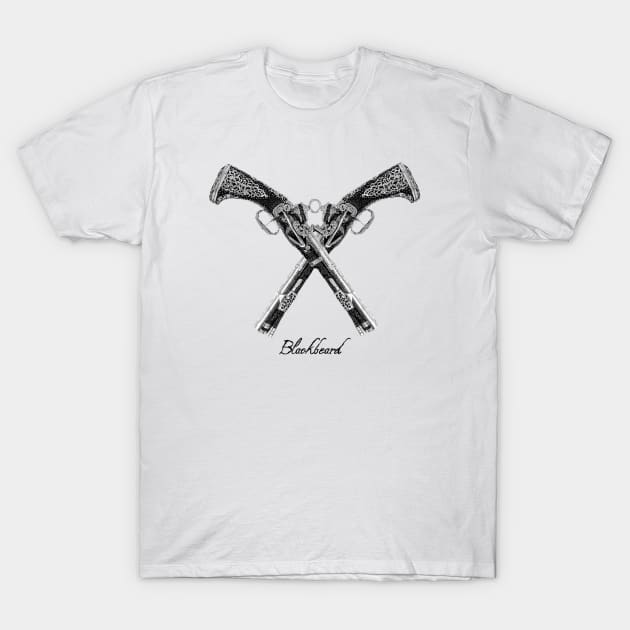 Blackbeard Pistols T-Shirt by MMArt